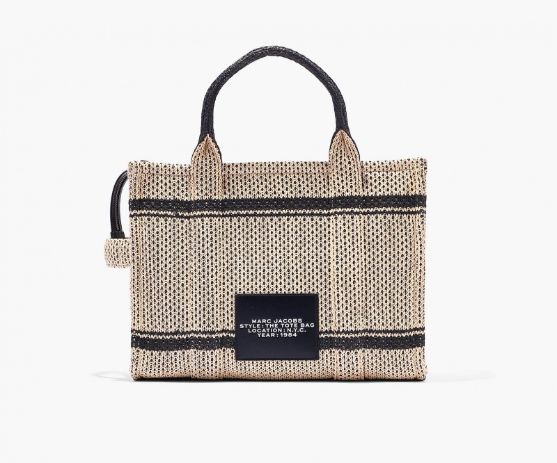 Marc Jacobs The Straw Jacquard Medium Tote Bags Beige | Australia_MJ36499