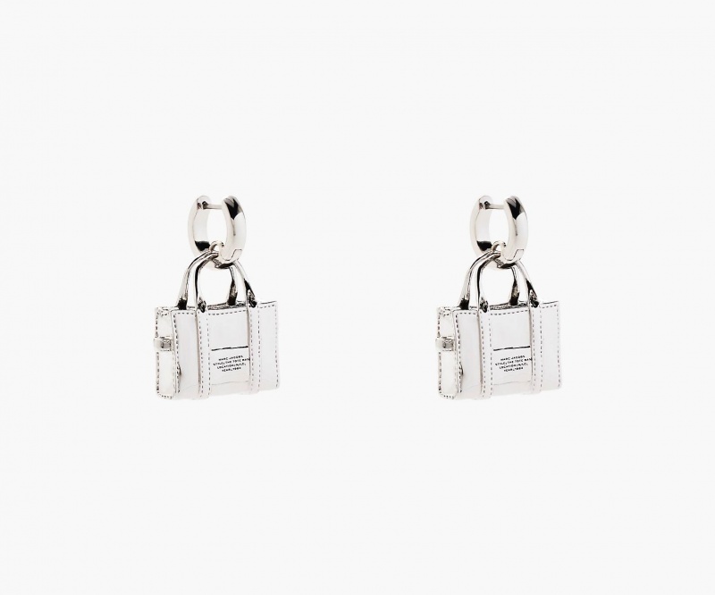 Marc Jacobs The Tote Bag Earrings Light Silver | Australia_MJ46394