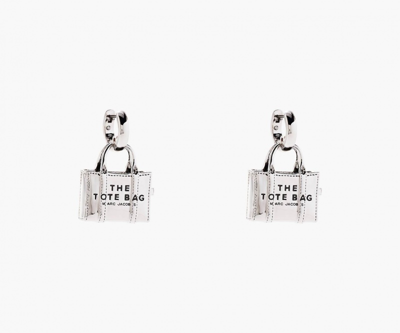 Marc Jacobs The Tote Bag Earrings Light Silver | Australia_MJ46394