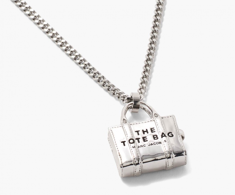 Marc Jacobs The Tote Bag Necklaces Light Silver | Australia_MJ88043