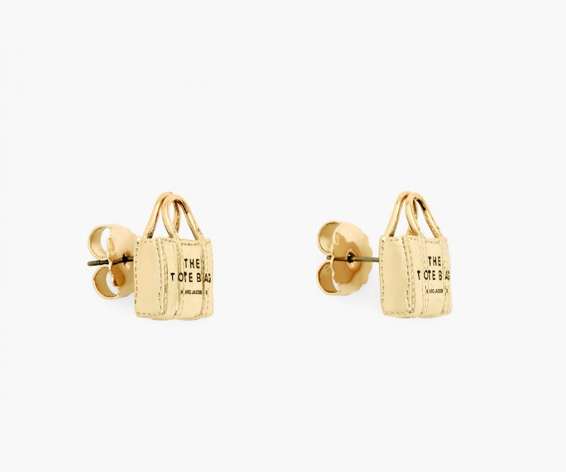 Marc Jacobs The Tote Bag Stud Earrings Light Gold | Australia_MJ41082