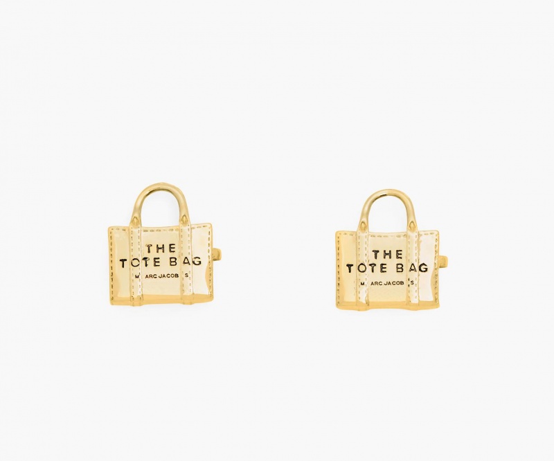 Marc Jacobs The Tote Bag Stud Earrings Light Gold | Australia_MJ41082