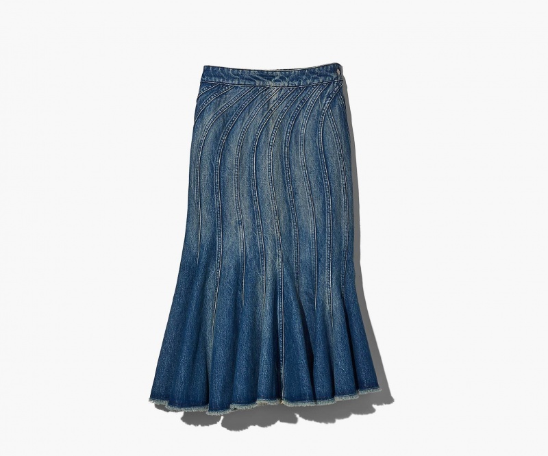 Marc Jacobs The Wave Denim Skirt Bottoms Blue | Australia_MJ89048