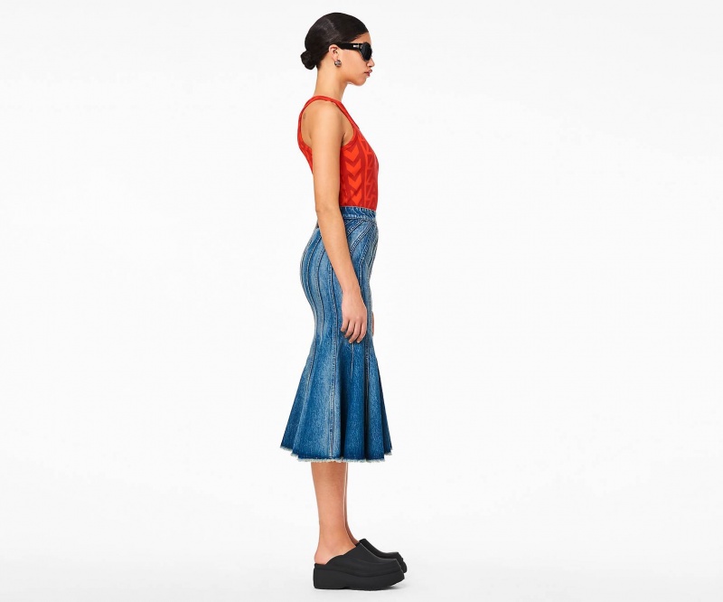 Marc Jacobs The Wave Denim Skirt Bottoms Blue | Australia_MJ89048