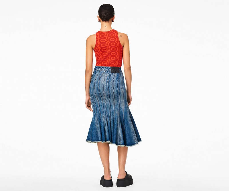 Marc Jacobs The Wave Denim Skirt Bottoms Blue | Australia_MJ89048